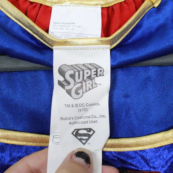 Rubies Costume Co Red Blue Super Girl Tricks & Treats Costume Size Large 12-14 - Picture 8 of 11